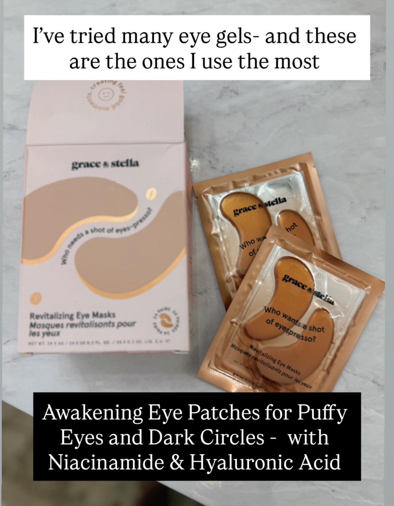 I’ve used lots of eye gel patches- these are the ones I use most! 

Awakening Eye Patches for Puffy Eyes and Dark Circles - with Niacinamide & Hyaluronic Acid

#LTKBeauty #LTKSaleAlert #LTKFindsUnder50