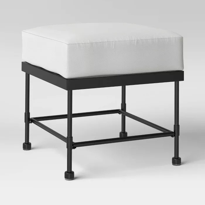 Midway Metal Patio Ottoman - Black - Threshold™ designed with Studio McGee | Target