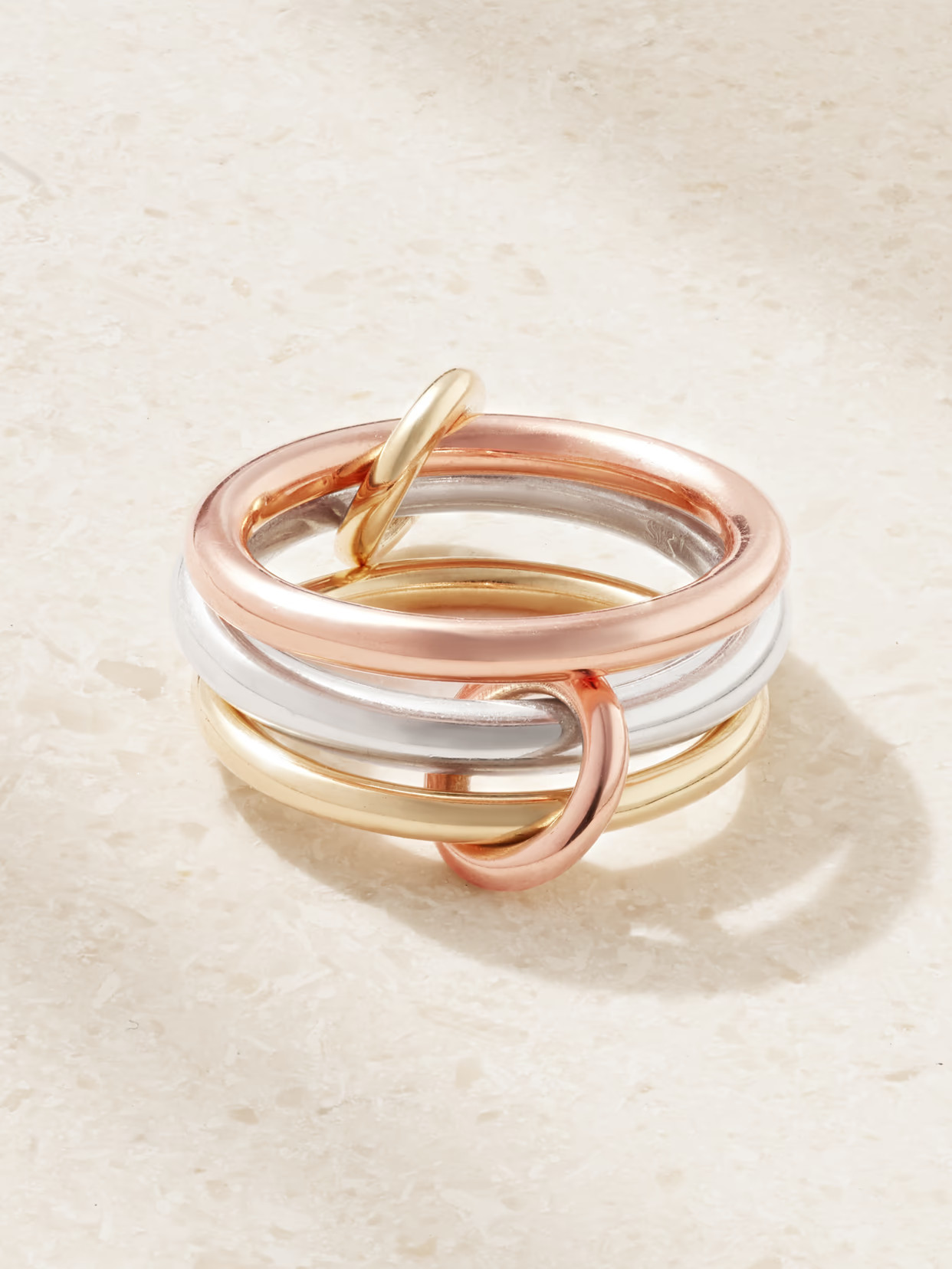 Spinelli Kilcollin - Capricorn Set Of Three 18-karat Yellow And Rose Gold And Sterling Silver Rings - 5 | NET-A-PORTER (US)