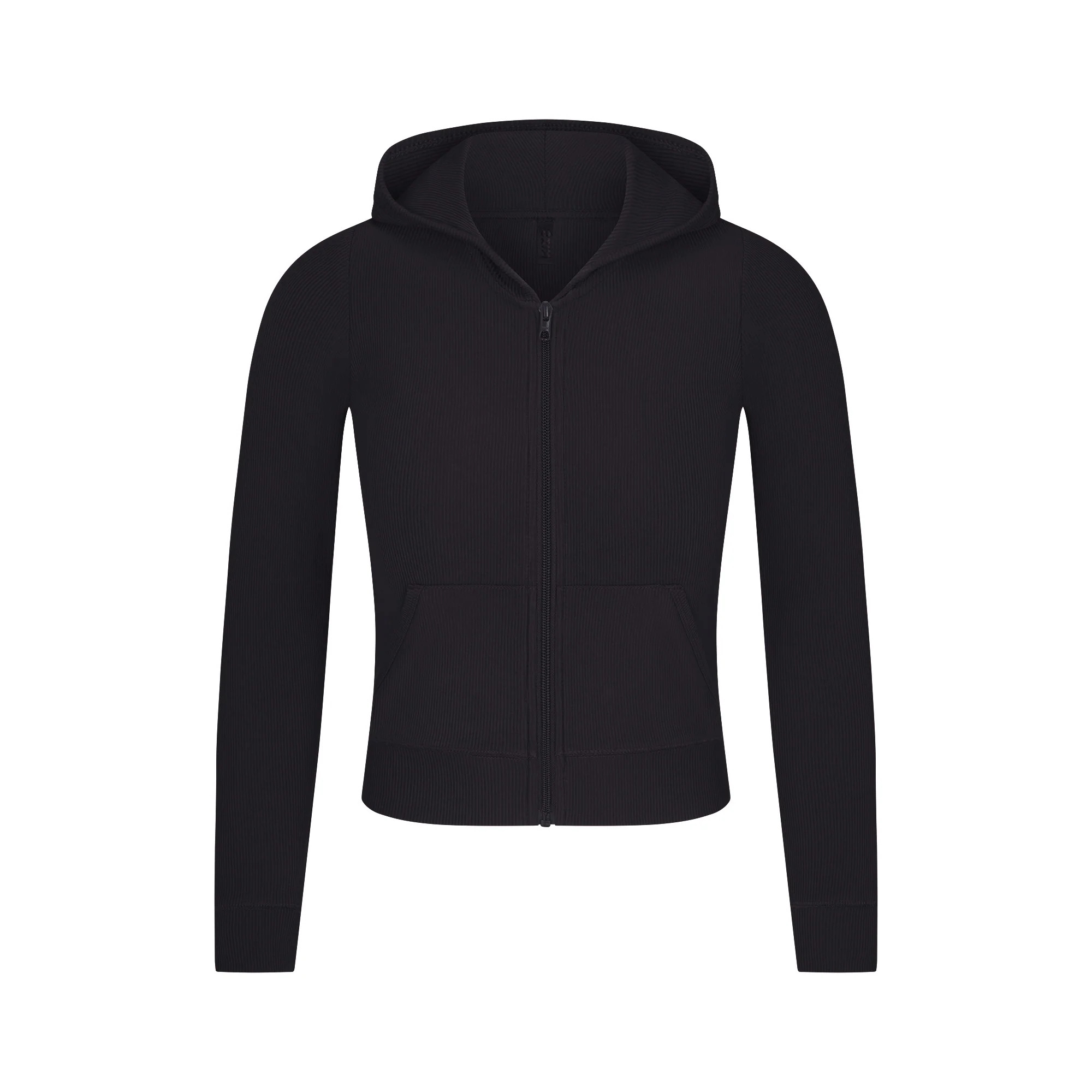 SOFT LOUNGE ZIP UP HOODIE | ONYX | SKIMS (US)