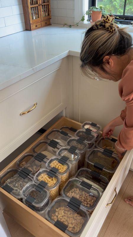 My pantry has never looked more organized. I love these clear snap to seal containers that comes in different sizes. They fit perfectly in this standard IKEA deep drawer! 

#LTKhome