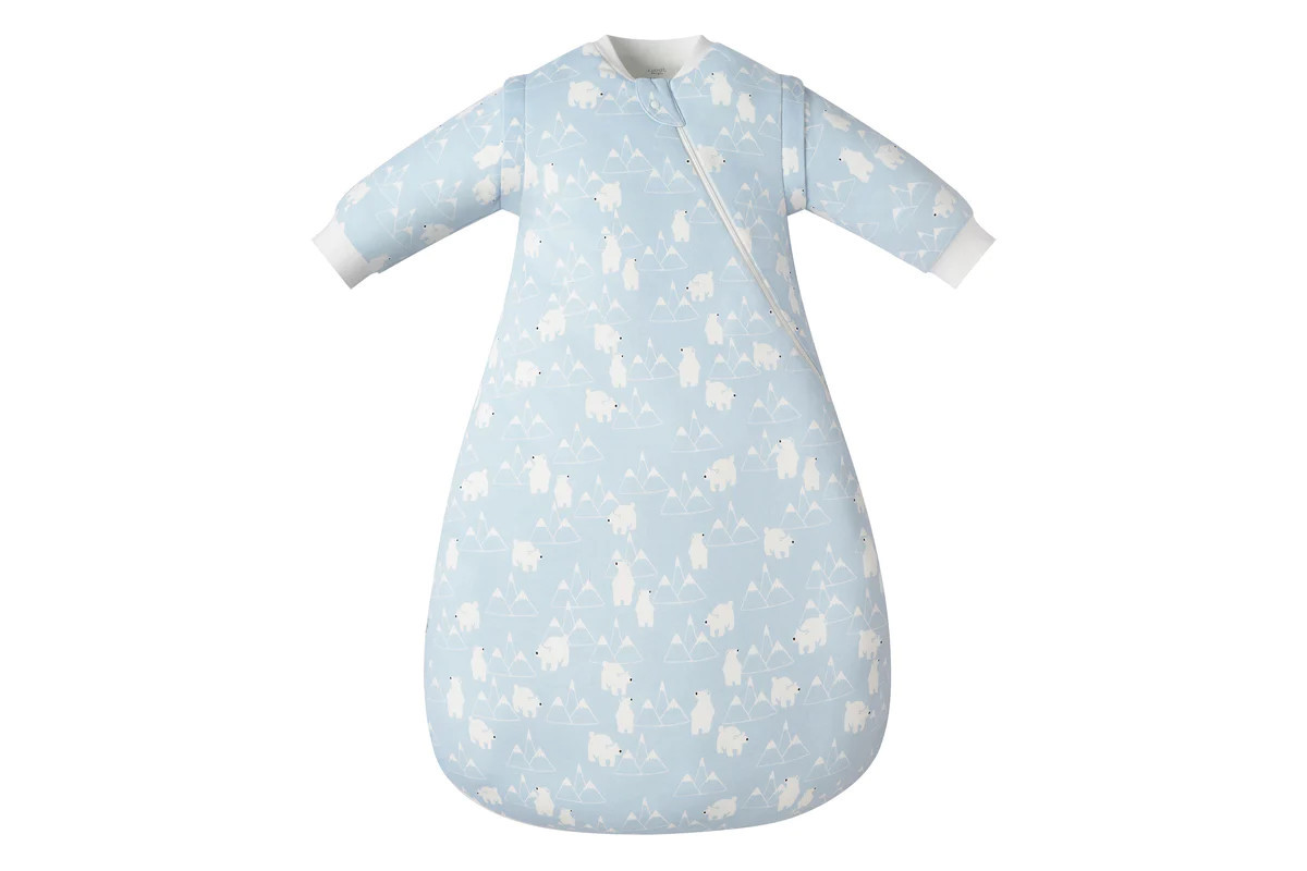 Organic Cotton Long Sleeve Sleep Bag 1.0 TOG - Snowy Peaks | Nest Designs
