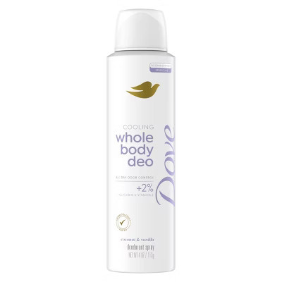 Dove Beauty Whole Body Deodorant Spray Coconut & Vanilla - Aluminum-Free 4oz | Target