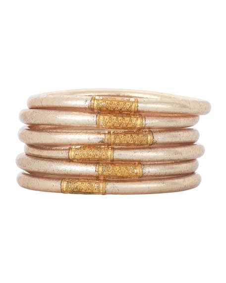 BuDhaGirl Champagne All-Weather Bangles, Size S-L | Neiman Marcus