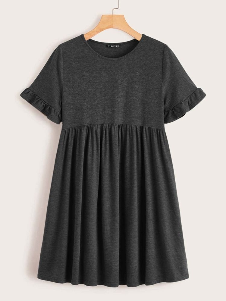 SHEIN Frill Cuff Smock Dress | SHEIN