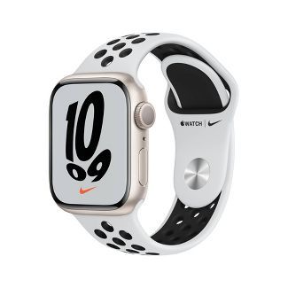 Apple Watch Nike Series 7 GPS, 45mm Starlight Aluminum Case with Pure Platinum/Black Nike Sport B... | Target