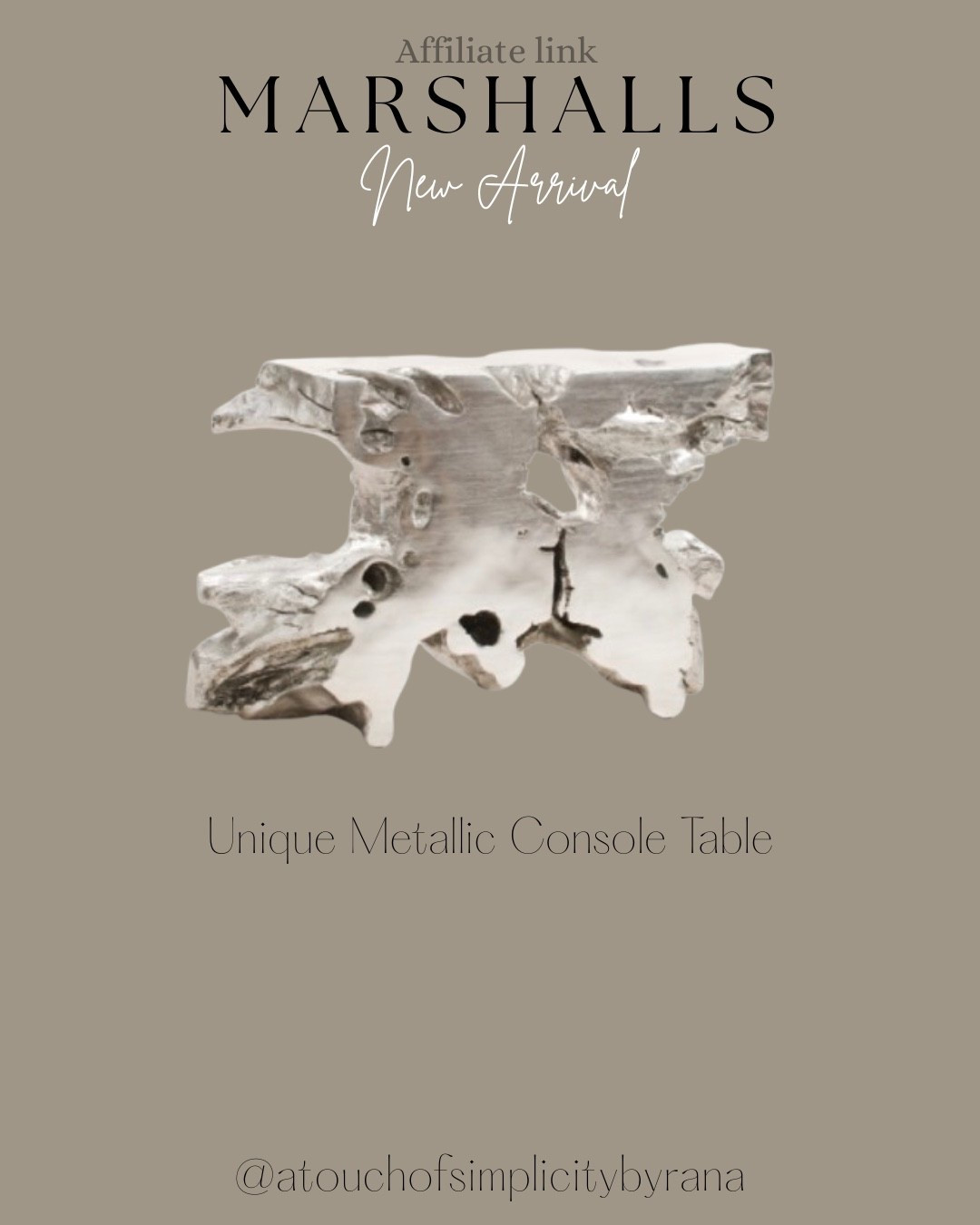 Loving this unique find from @Marshalls ! It’s a 49 inch Metallic Console Table. 

Unique home decor, home finds, furniture, console table, entryway finds, modern home decor, Marshalls finds 


#LTKHome