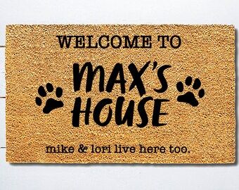 Welcome Mat for Dog-Door Mat for Dogs-Personalized Door Mat-Custom Doormat Dog-Dog Owner Gift-Dog... | Etsy (US)