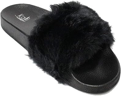 Kali Footwear Women's Flip Flop Faux Fur Soft Slide Flat Slipper | Amazon (US)