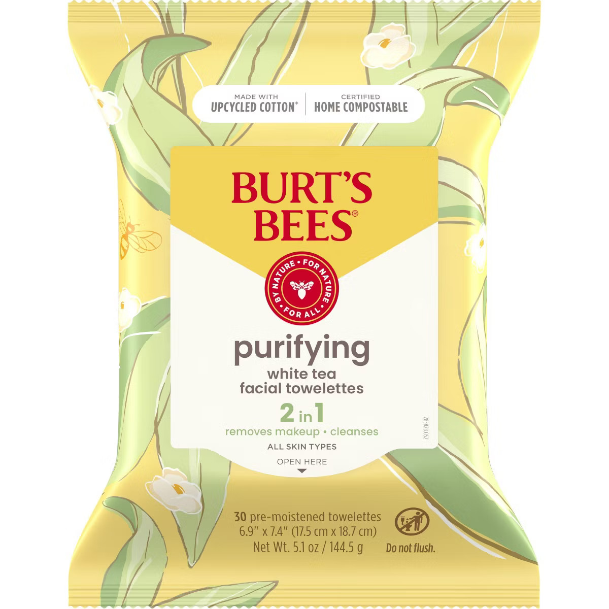Burt's Bees Facial Cleansing Towelettes White Tea - Unscented - 30ct | Target