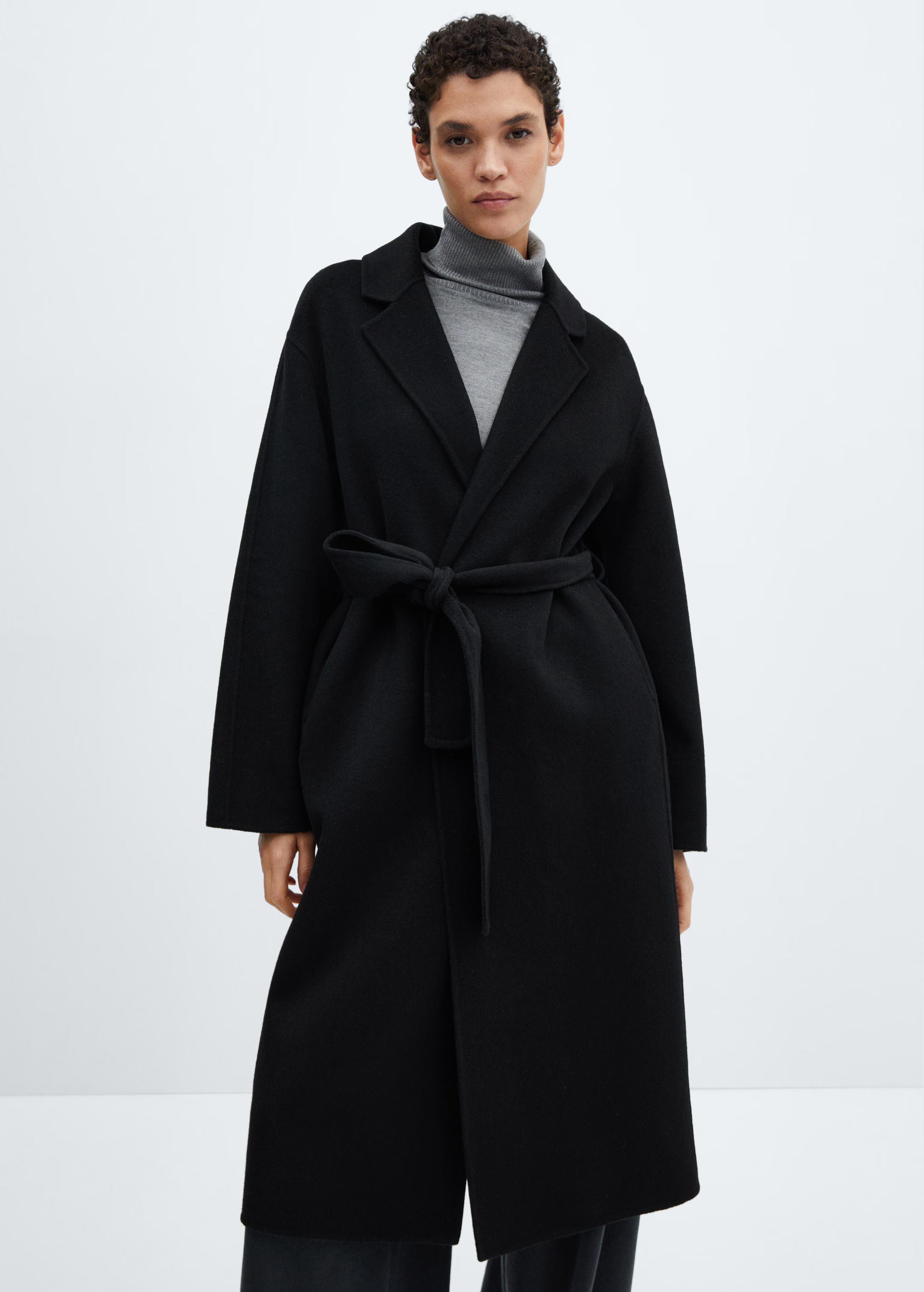 Belt handmade coat - Woman | MANGO USA | MANGO (US)