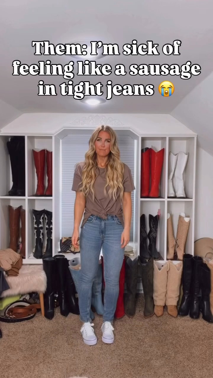 Restock and on sale!🔥shop this entire Amazon outfit from head to toe. I’m wearing size 24 in these shaping jeans that have a tummy control panel, make your peach look so good, and are so comfy and stretchy. 

My top has a built in bra! Wearing xs. 

Amazon find, Amazon haul, Amazon fashion, Amazon style, Amazon must have, Amazon jeans, Amazon style, Amazon favorites, Amazon denim, Amazon favorites, Amazon tryon, Millenial mom favorites, millennial moms