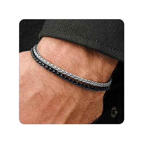 Galis Mens Bracelet - Stainless Steel for Men, Non Tarnish Rope Chain Bracelets, Stylish Birthday... | Amazon (US)