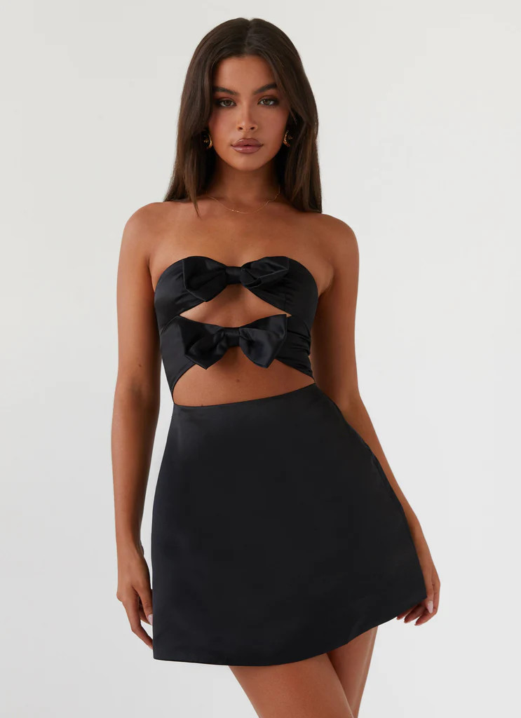 Girl Crush Bow Mini Dress - Black | Peppermayo (Global)
