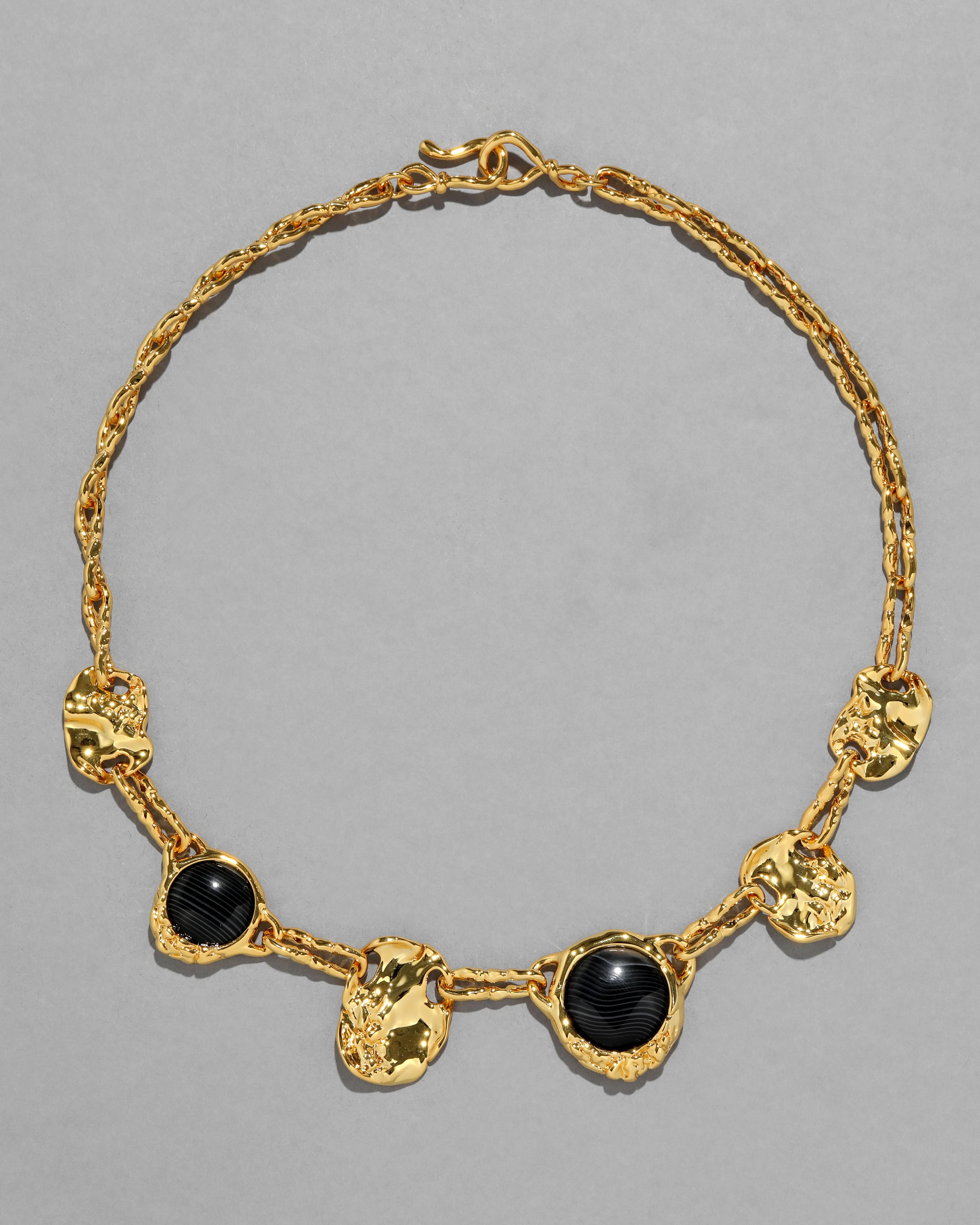 Brut Banded Agate Coin Necklace | Gold Coin Necklace | Alexis Bittar