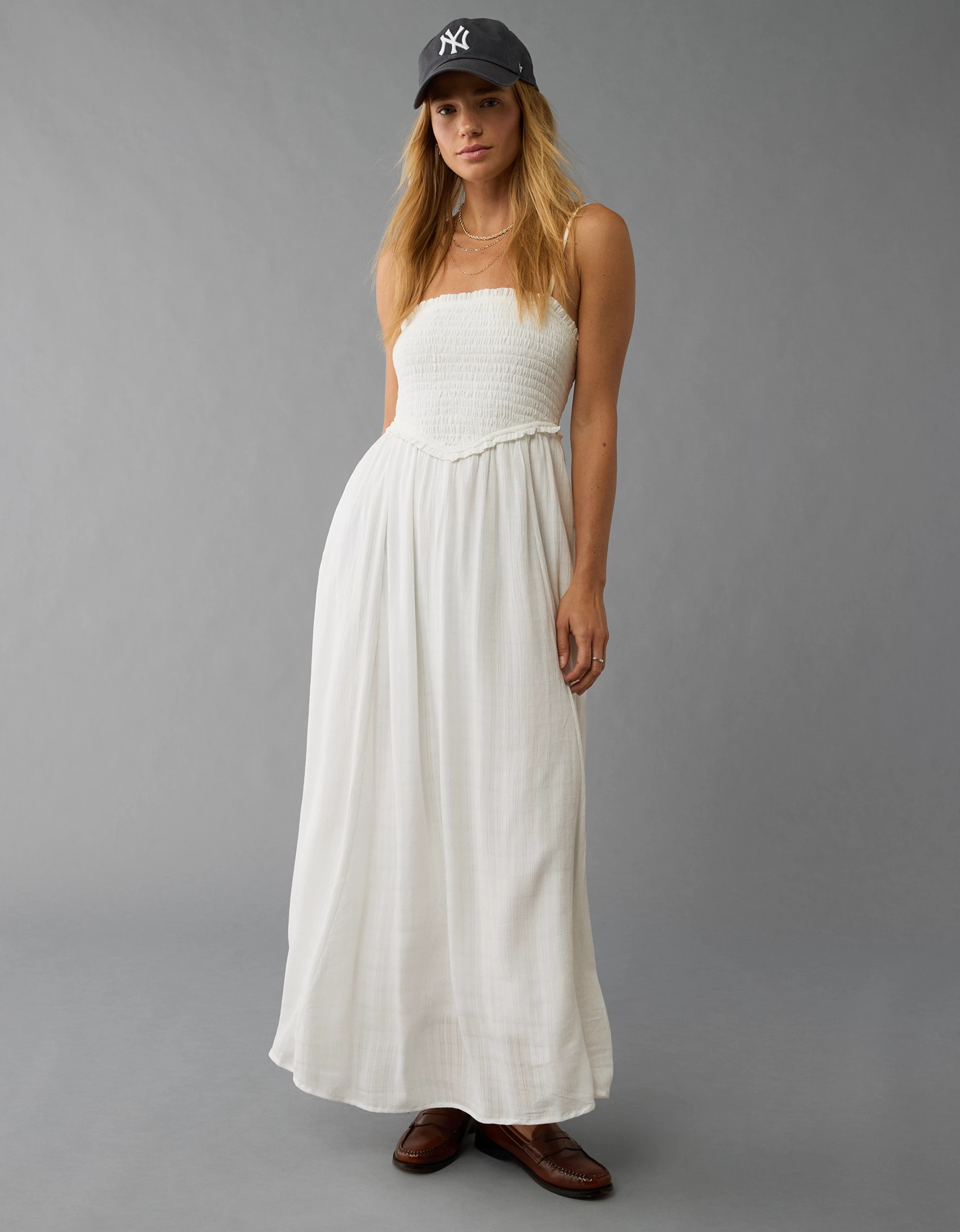 AE Smocked Waist Midi Dress | American Eagle Outfitters (US & CA)