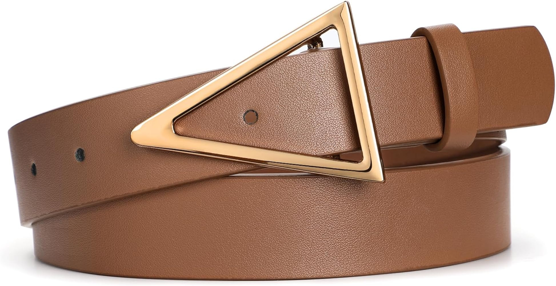 SANSTHS Women Waist Belt for Jeans Pants Dresses, Fashion Women Leather Belt with Alloy Triangle ... | Amazon (US)