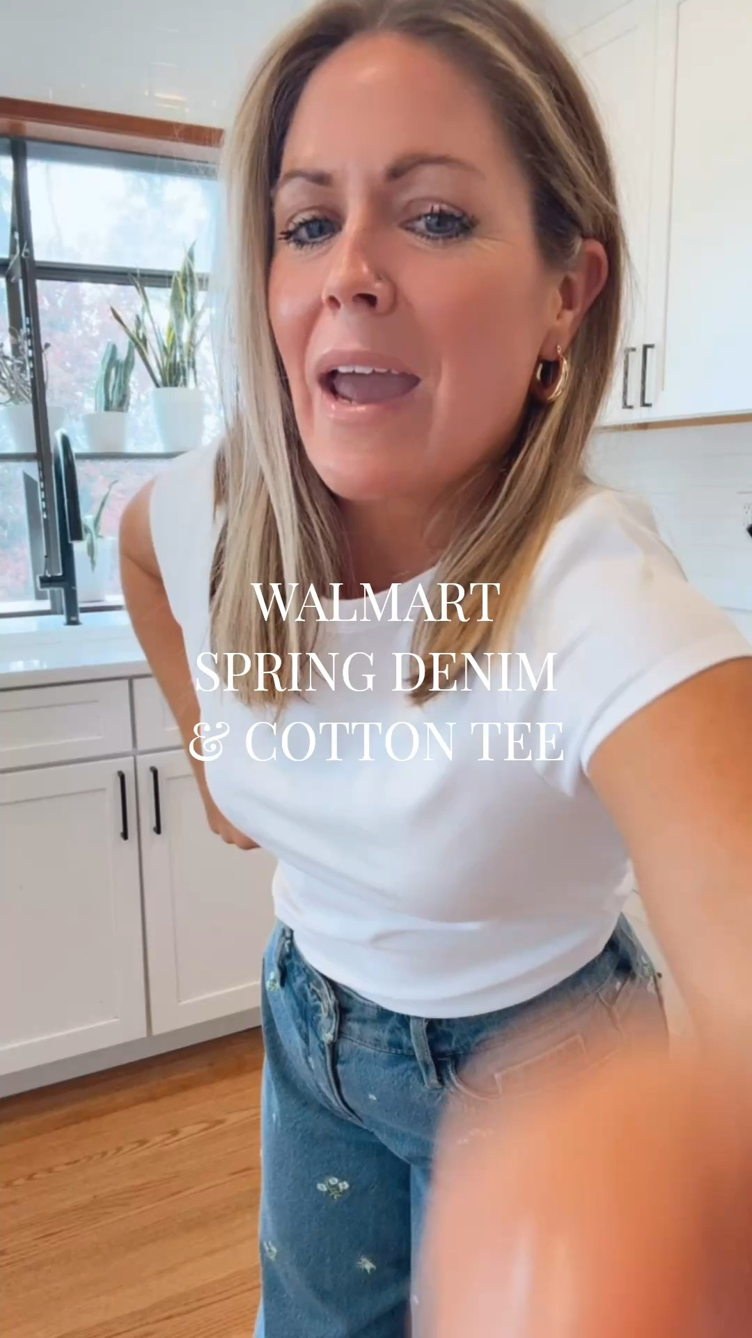 Walmart Spring Denim & Cotton Tee! Wearing a size 0-2 in the jeans and a S in the tee. 

#LTKSeasonal #LTKPetite #LTKootd