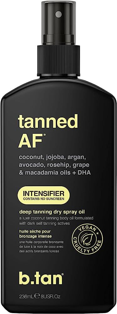b.tan Tanning Oil Spray - Faster, Darker Tan with Moisturizing Oils, Vegan, Cruelty-Free, 8 oz | Amazon (US)
