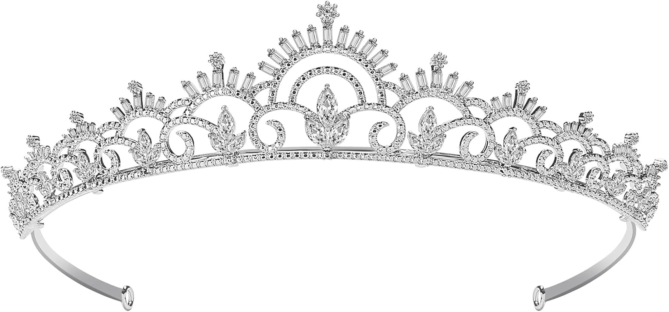 Wedding Tiaras Crowns for Women Cubic Zirconia Gold Tiaras Bride Royal Queen Headband Princess Qu... | Amazon (US)