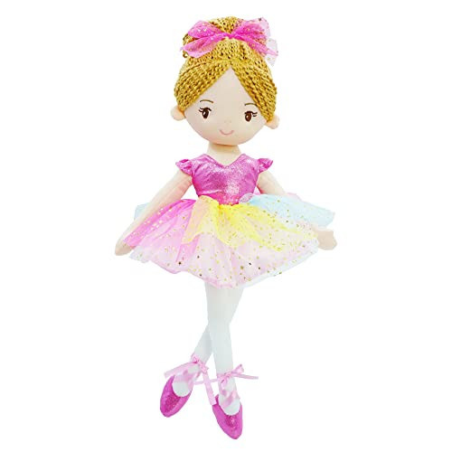 June Garden 16" Ballerina Princess Polina - Stuffed Plush Soft Doll - Pink Outfit - Gift for Toddler Girls | Amazon (US)