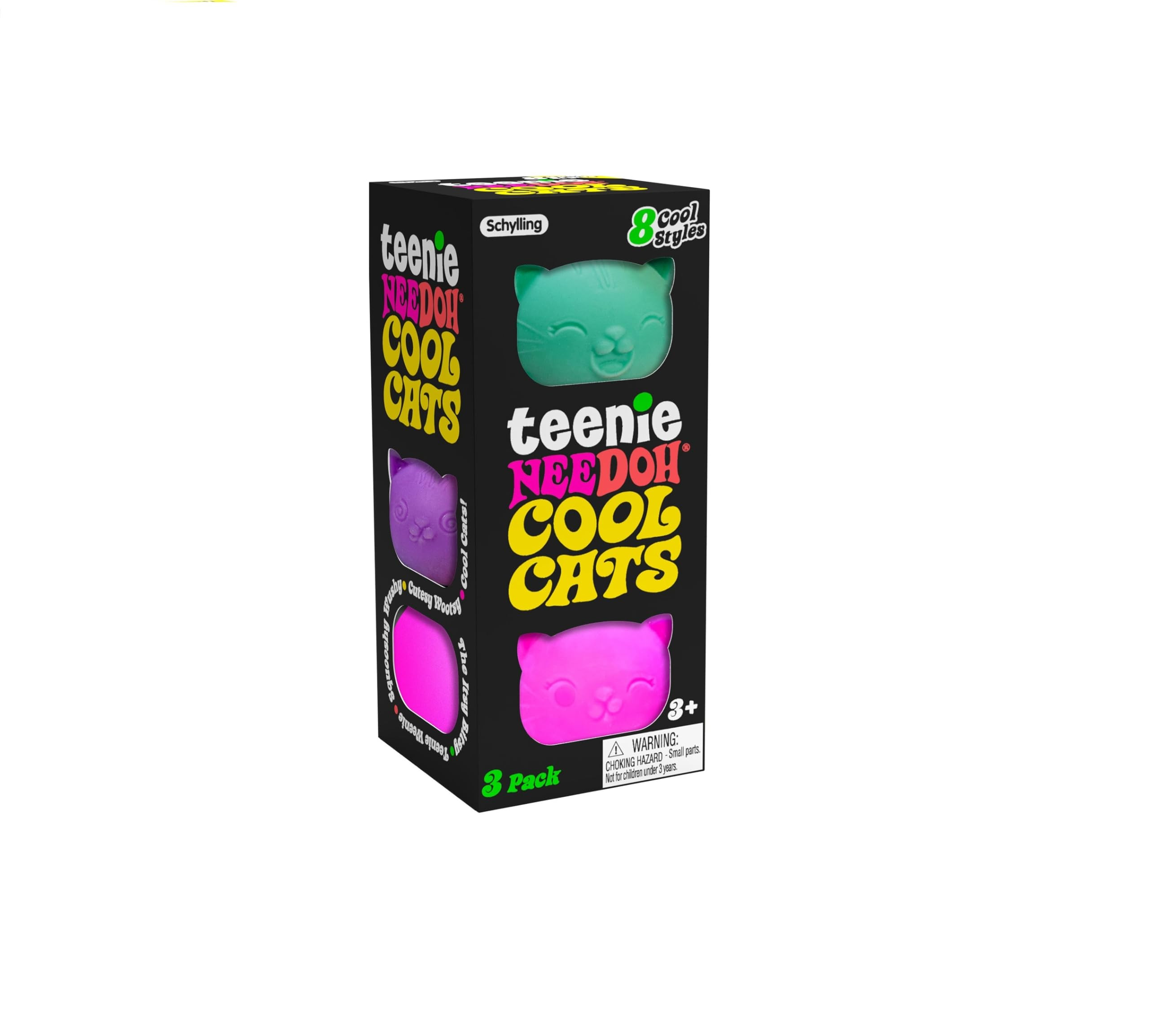 Schylling NeeDoh Teenie Cool Cat - Sensory Squeeze Toy - Contains 3 Mini Groovy Globs - 1.5" Wide... | Amazon (US)