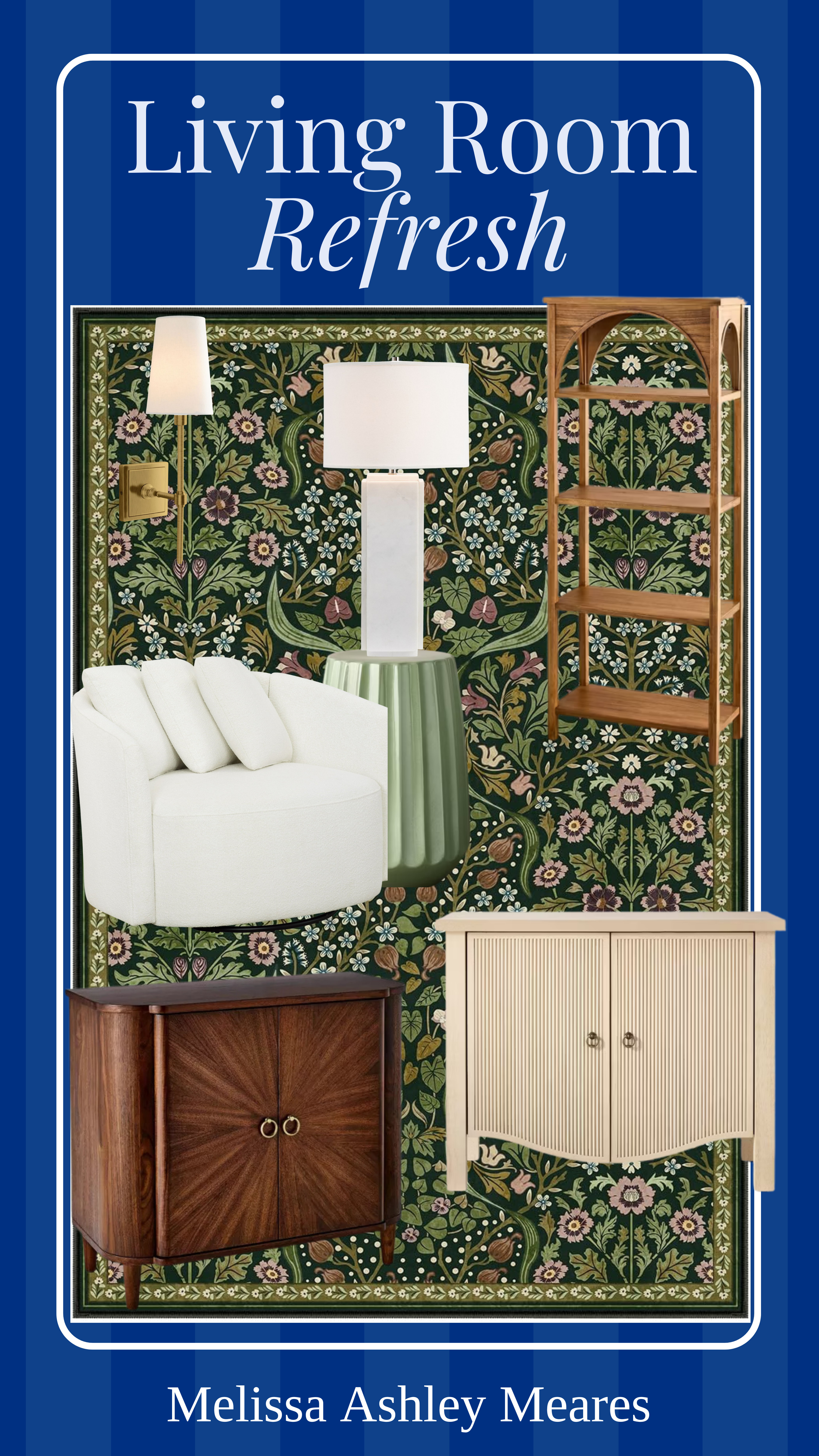 Living Room Refresh 🛋️✨ Sometimes a space just needs a little reset, so I pulled together a few pieces that help a living room feel updated and cozy.

char and a half, loveseat, wall sconce,  pottery barn Pearson shade sconce, table lamp, pottery barn amara marble table lamp, 2 door cabinet, living room cabinet, family room cabinet, ceramic accent table, arch open bookshelf, nephi two door cabinet, floral rug, floral area rug, Beautiful by drew accent chair

#LivingRoomRefresh #HomeFurniture  #HomeInspo 

 #LTKHome