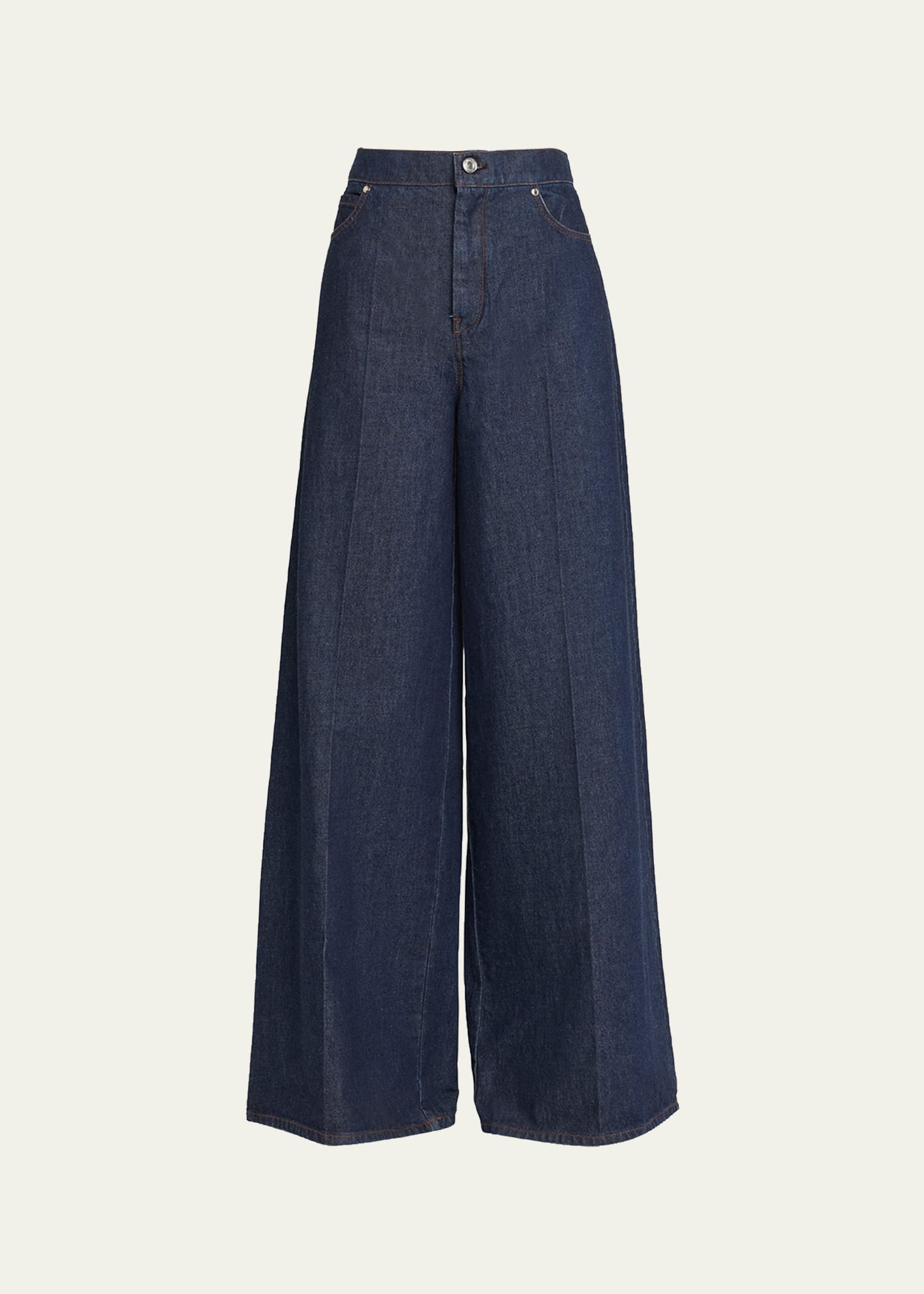 Max Mara Carmine Wide-Leg Denim Trousers | Bergdorf Goodman