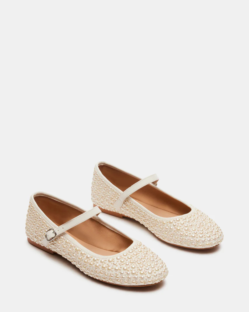 VINETTA Pearl Ivory Mary Jane Ballet Flat | Women's Flats | Steve Madden (US)