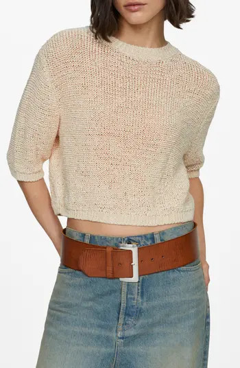 MANGO Vietnam Crop Sweater | Nordstrom | Nordstrom