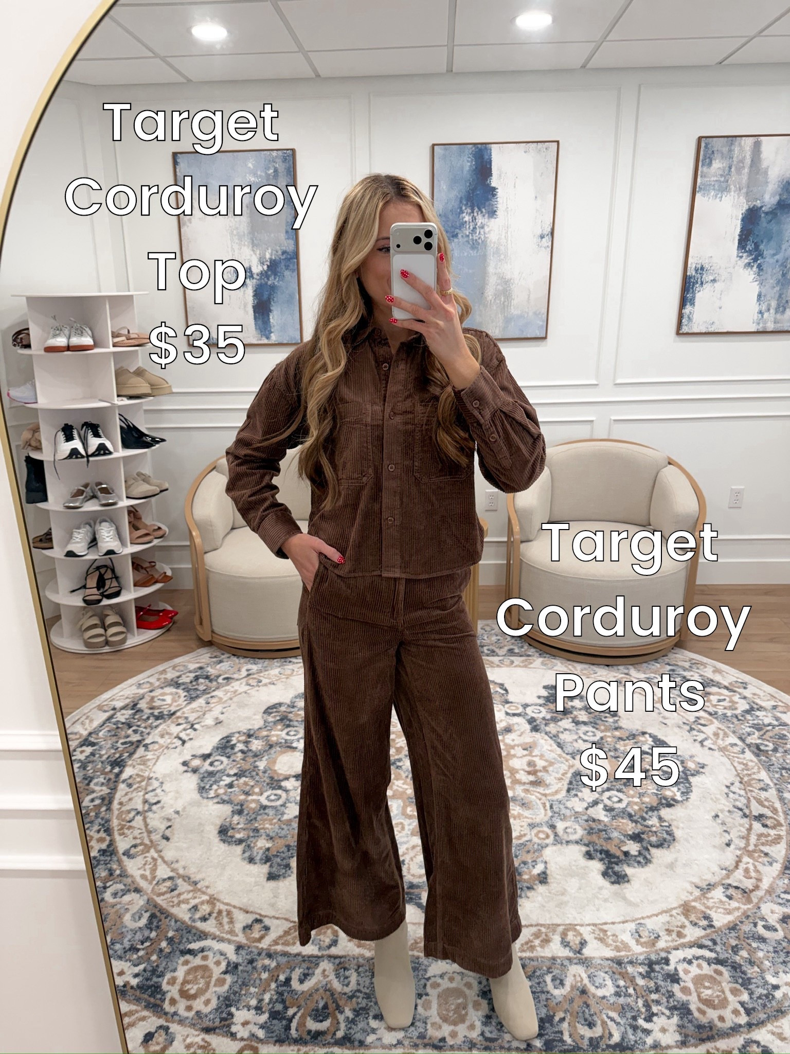 Target coming through with the cutest corduroy set for winter 🤎✨
I love a matching set moment — effortless, comfy, and so easy to dress up with boots or keep casual. The texture is SO good and feels way more expensive than it is!

Wearing size small in top and size 2 in bottoms.

#LTKFindsUnder50 #LTKTall #LTKSeasonal