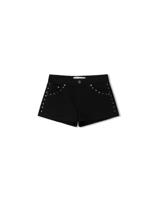 Bershka studded denim shorts in black | ASOS | ASOS (Global)