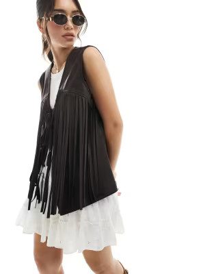 ASOS DESIGN fringe vest in faux suede | ASOS (Global)