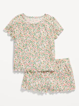 Printed Pajama Top and Shorts Set for Girls | Old Navy (US)