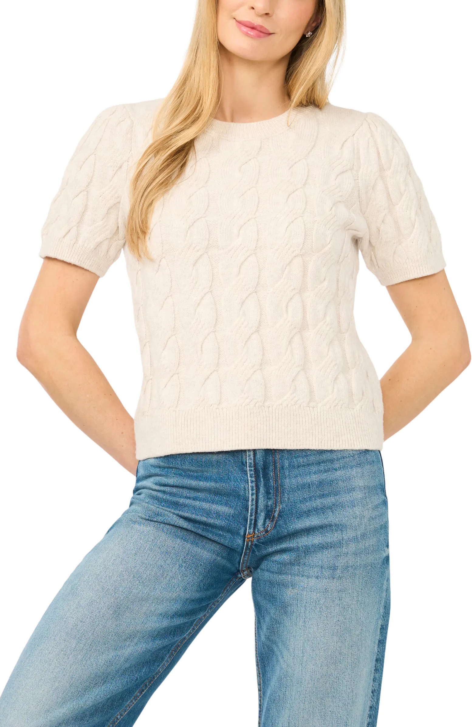 Cotton Blend Cable Knit Sweater | Nordstrom