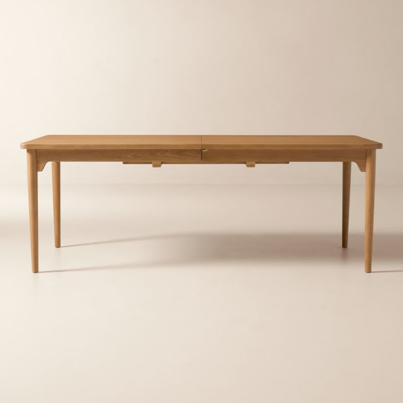 Otis 82"-118" Rectangular Light Oak Extendable Dining Table + Reviews | CB2 | CB2
