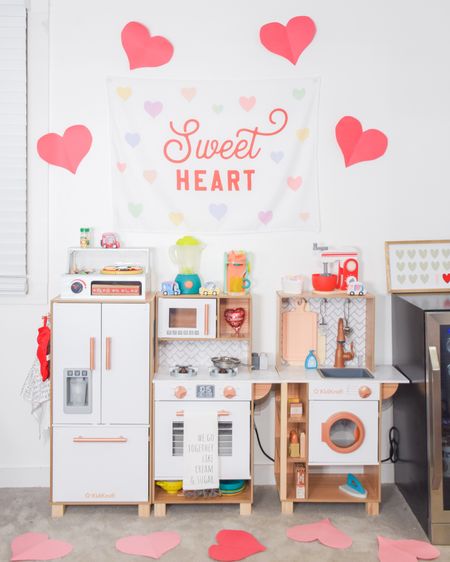 luv u, txt me ❤️ #ad loving how perfectly this Sweetheart banner from @HunnyPrints fits with Hunter’s kitchen area! It’s so festive with the sweetest 🍬 design, was easy to hang with the included putty, and comes in two sizes 🙌🏻👏🏻 Shop their Valentine’s Day banners now to decorate for next month 🫶🏻 I also grabbed one that says “a bushel and a peck” for above Hunter’s bed and honestly, I’m obsessed 😍😍😍 linked a few other favorite designs for you, too! #HunnyPrints #valentinesdaydecor #valentinesday #kidsplayroom #kidsplaykitchen #kidsvalentinesday 

#LTKkids #LTKparties #LTKSeasonal