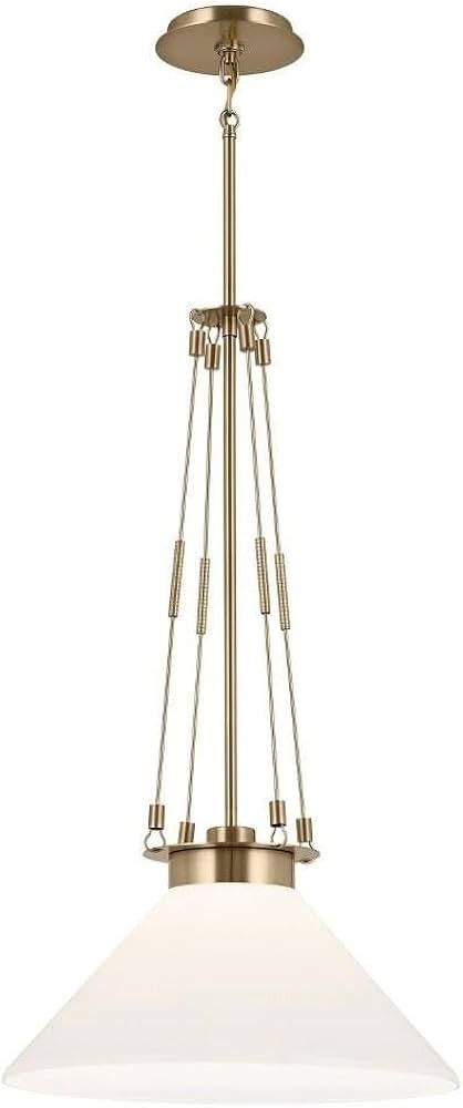 Kichler Albers 18.25 Inch 1 Light Pendant with Opal Glass in Champagne Bronze | Amazon (US)