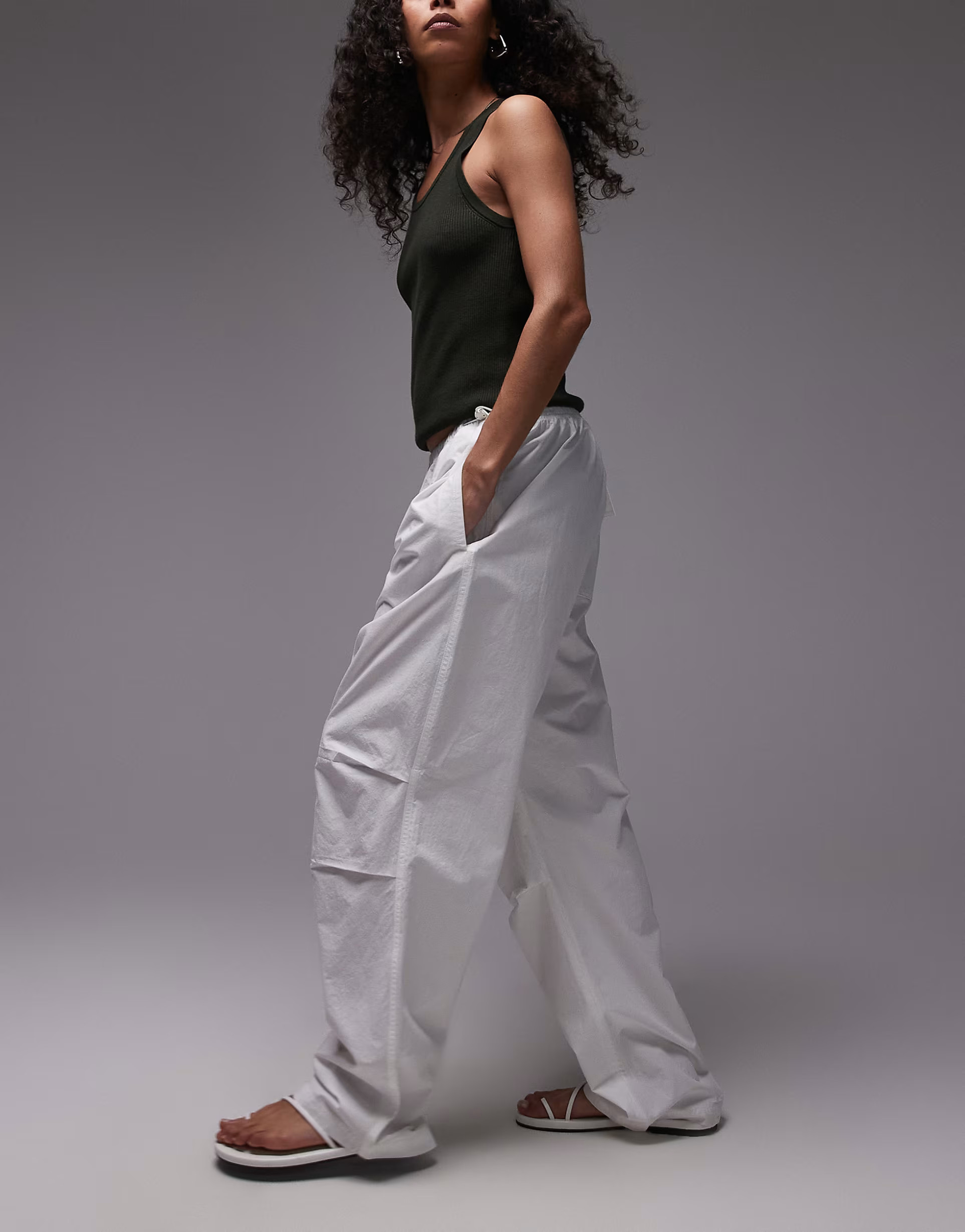 ARKET sheer poplin pull-on trousers in white | ASOS (Global)