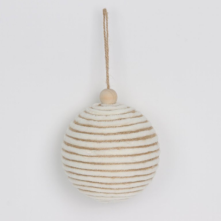 Fabric Ball Christmas Ornament, Beige, 4 in, by Holiday Time - Walmart.com | Walmart (US)