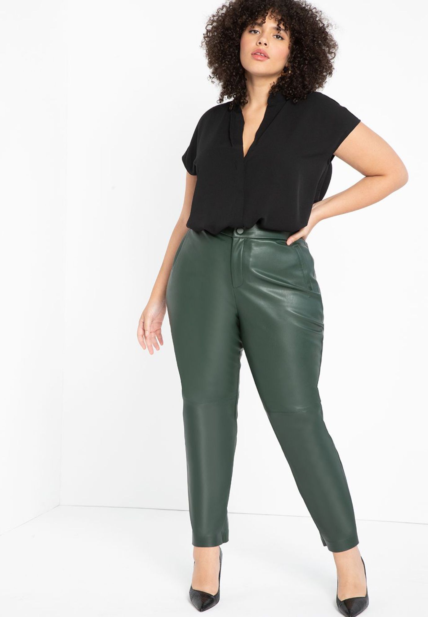 Eloquii Women's Plus Size Notch Collar Blouse | Walmart (US)