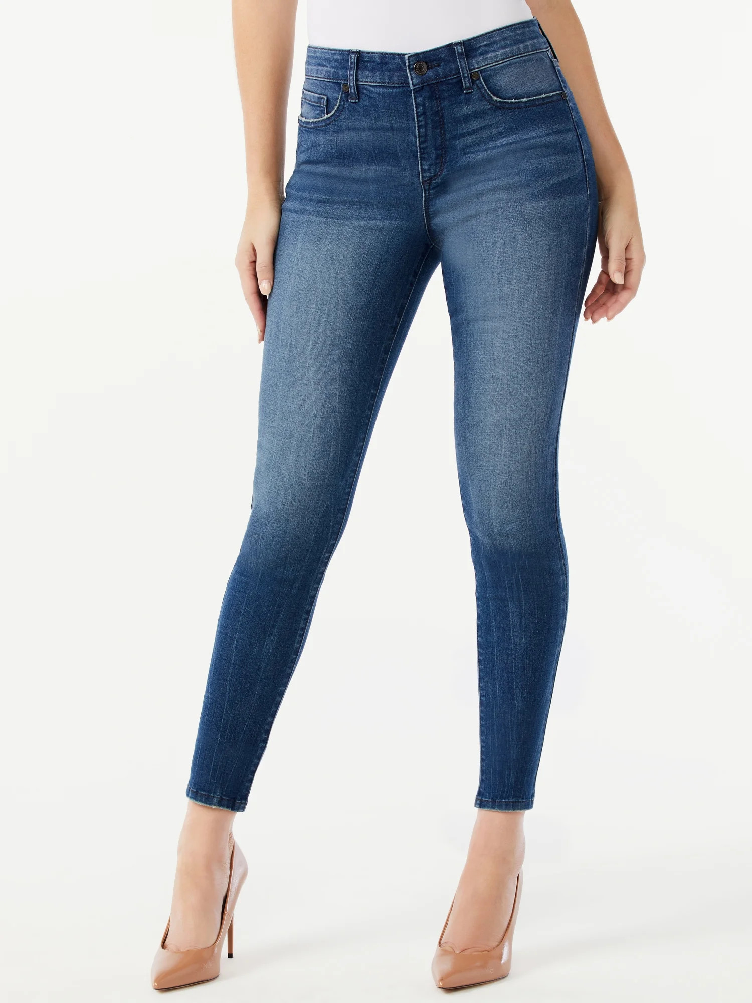 Sofia Jeans Women's Rosa Curvy High Rise Destructed Skinny Ankle Jeans | Walmart (US)