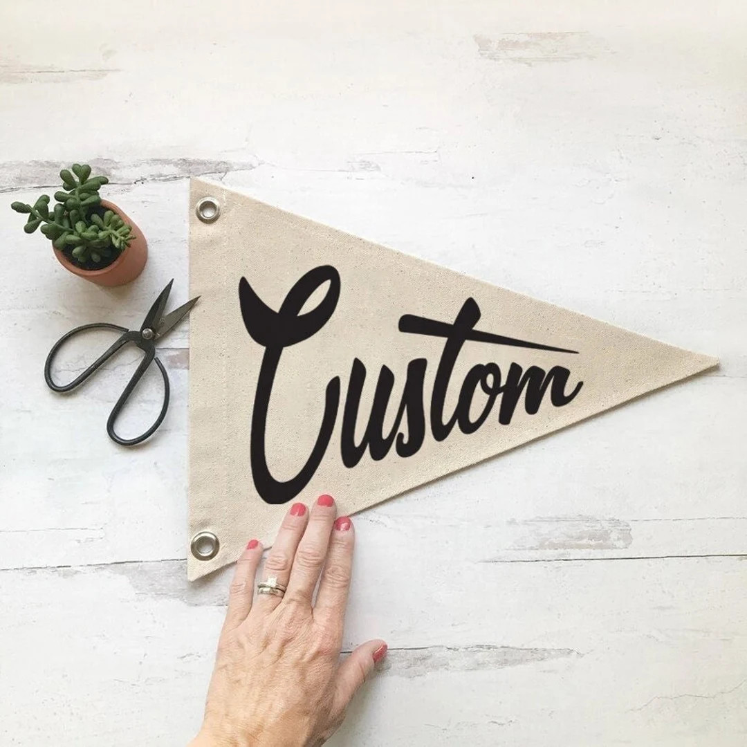 Personalized Pennant Flag, Nursery Decor, Custom Name Wall Decor, Kids Room Banner, Bedroom Art -... | Etsy (US)