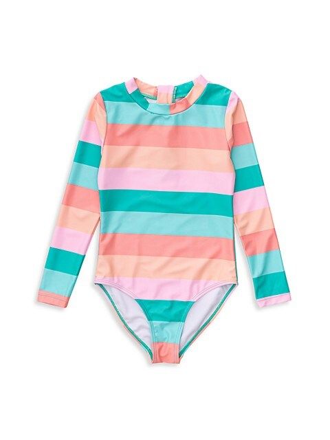 Little Girl's Sunset Stripe Long-Sleeve Surf Suit | Saks Fifth Avenue
