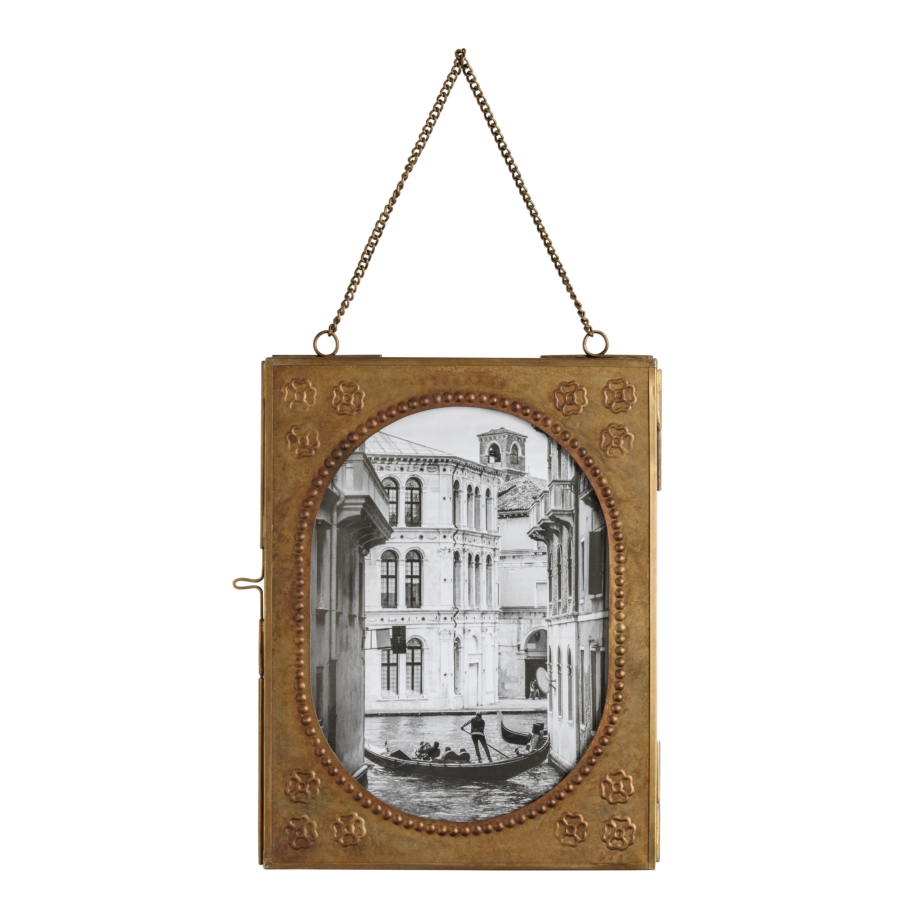 Oval Antique Bronze Punched Flower Vintage Wall Picture Frame | World Market