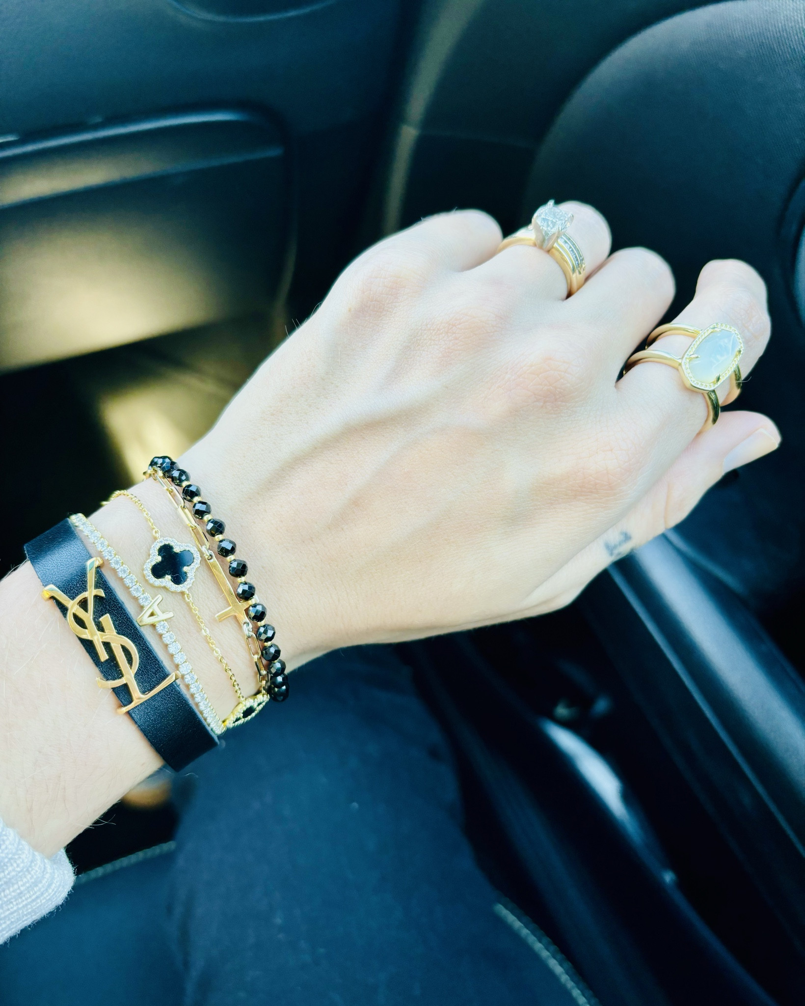 This black & gold stack made my heart sing🫶🖤 I have a few staple bracelets that go with every look, but I added some to compliment my YSL leather bracelet. I have the gunmetal double wrap too for silver jewelry days!

#LTKCyberWeek #LTKGiftGuide #LTKStyleTip