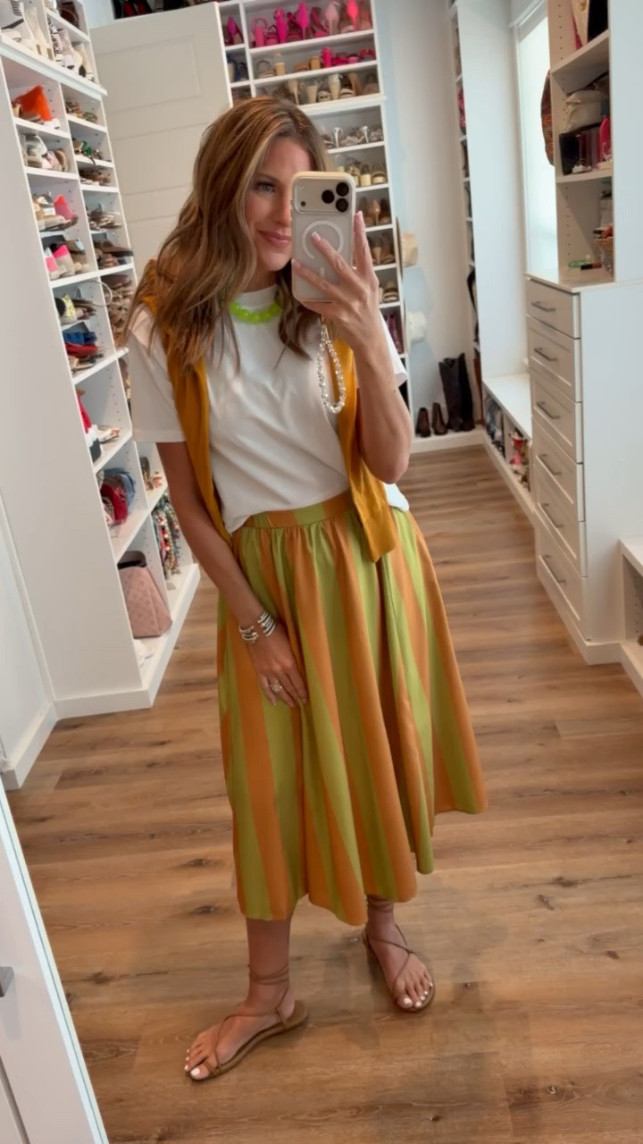 In a small top, small skirt, small cardigan, sandals, necklace and accessories- fits tts.

#LTKootd #LTKgrwm #LTKSeasonal