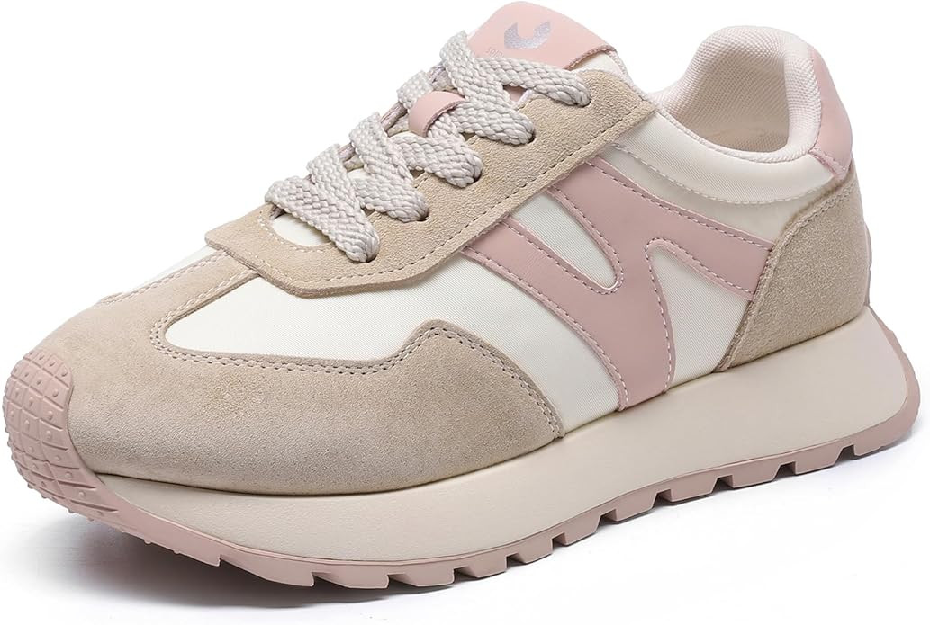 somiliss Platform Fashion Sneakers for Women Suede Patchwork Casual Tennis Shoes Comfortable Non ... | Amazon (US)