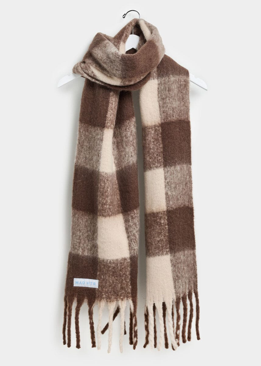 Mad Hatter Oversized Blanket Scarf - Espresso &amp; Cream | Alice & Wonder