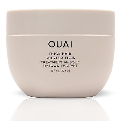 OUAI Thick Hair Treatment Masque - Almond Oil, Olive Oil & Hydrolyzed Keratin to Repair & Restore... | Amazon (US)